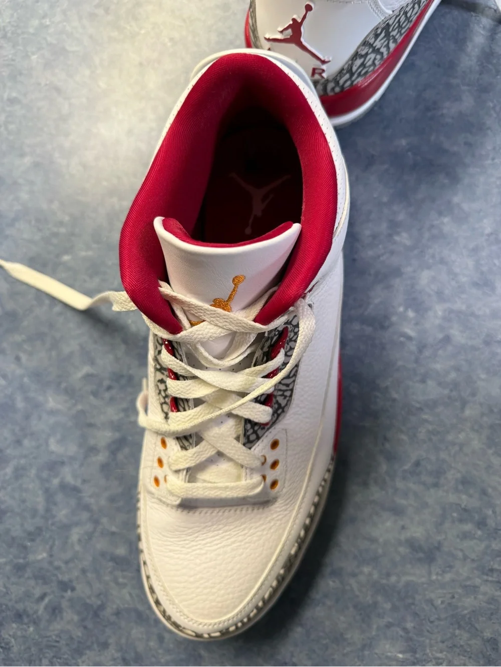 Jordan Men’s White and Red Elephant-Print Sneakers